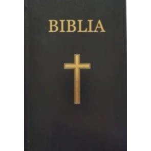 Biblia medie, 063, copertă vinil tare, neagră, cu cruce
