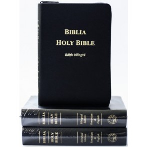 Biblie medie bilingvă româna-engleză---Negru