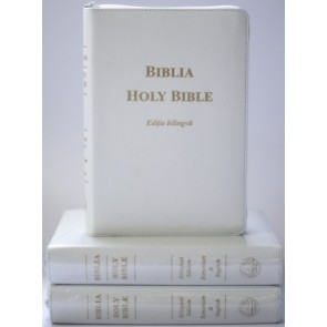 Biblie medie bilingvă româna-engleză---Alb